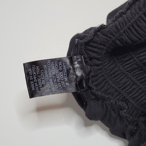 Aqua Girlhood Smocked Black Babydoll Dress with Tie-up Spaghetti Straps Medium - Picture 7 of 7